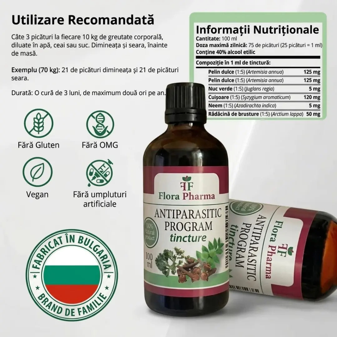 Program antiparazitar - tinctură 100 ml