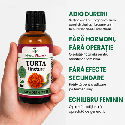 Turtă – tinctură 50 ml - pentru chisturi, fibroame și polipi