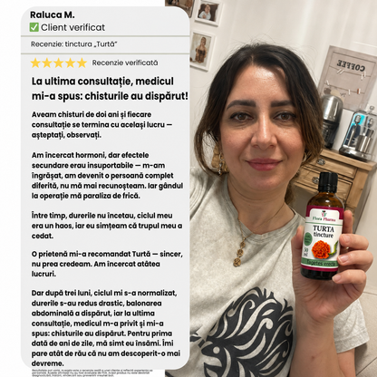 Turtă – tinctură 50 ml - pentru chisturi, fibroame și polipi