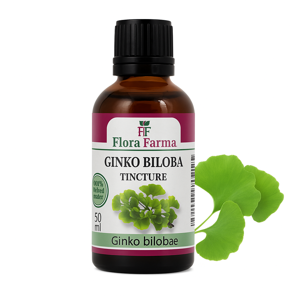Tinctură de Ginkgo Biloba 50 ml - pentru o memorie bună, concentrare și circulație sanguină