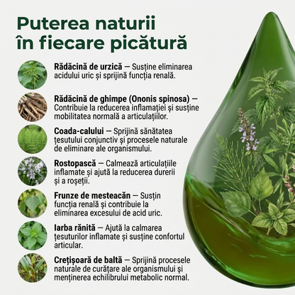 Gută – tinctură 50 ml - accelerează excreția acidului uric
