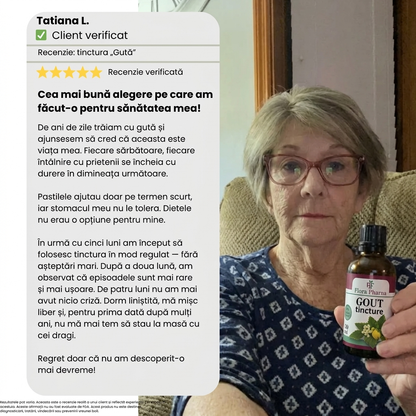 Gută – tinctură 50 ml - accelerează excreția acidului uric