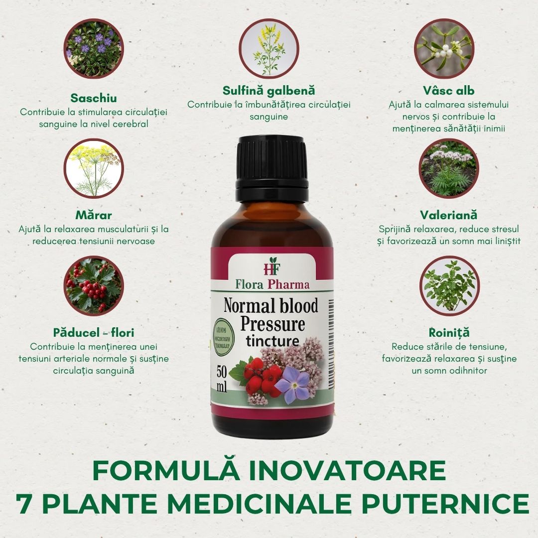 Tensiune arterială normală – tinctură 50 ml - pentru tensiune arterială crescută